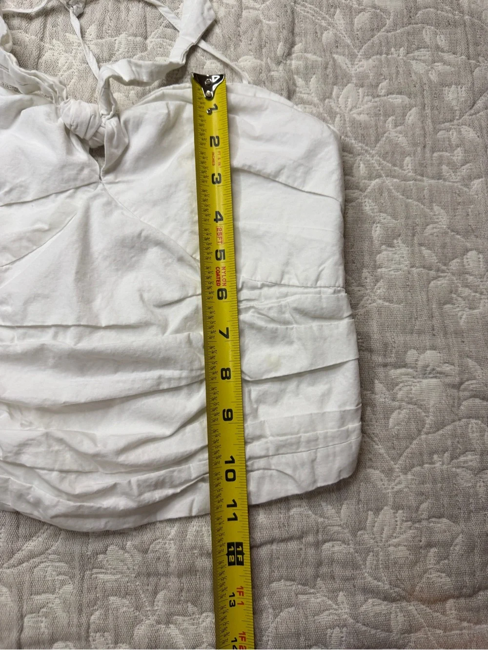 Free People Women's White Ruched Tie-Strap Crop Top Adjustable Straps Size Small
